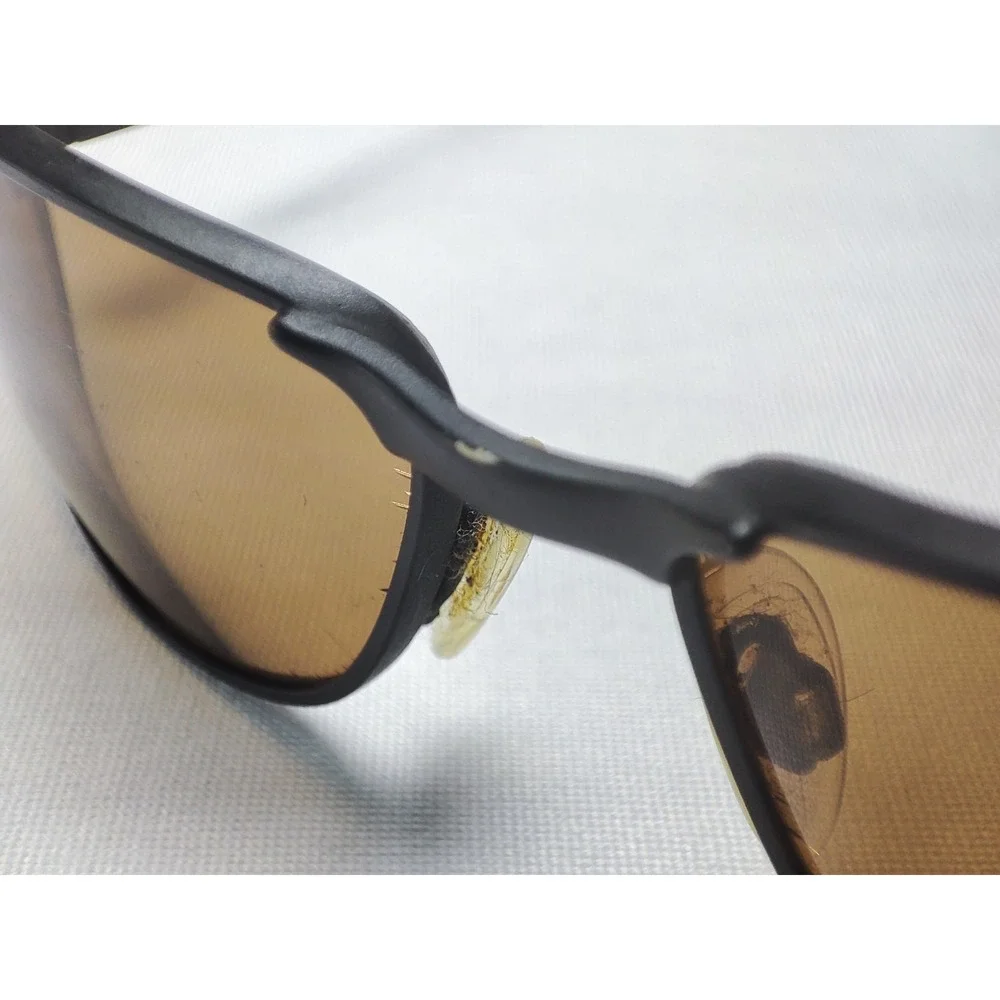Gargoyles Moto Sunglasses Matte Black Amber Lens Wrap Italy USA Vintage 90s